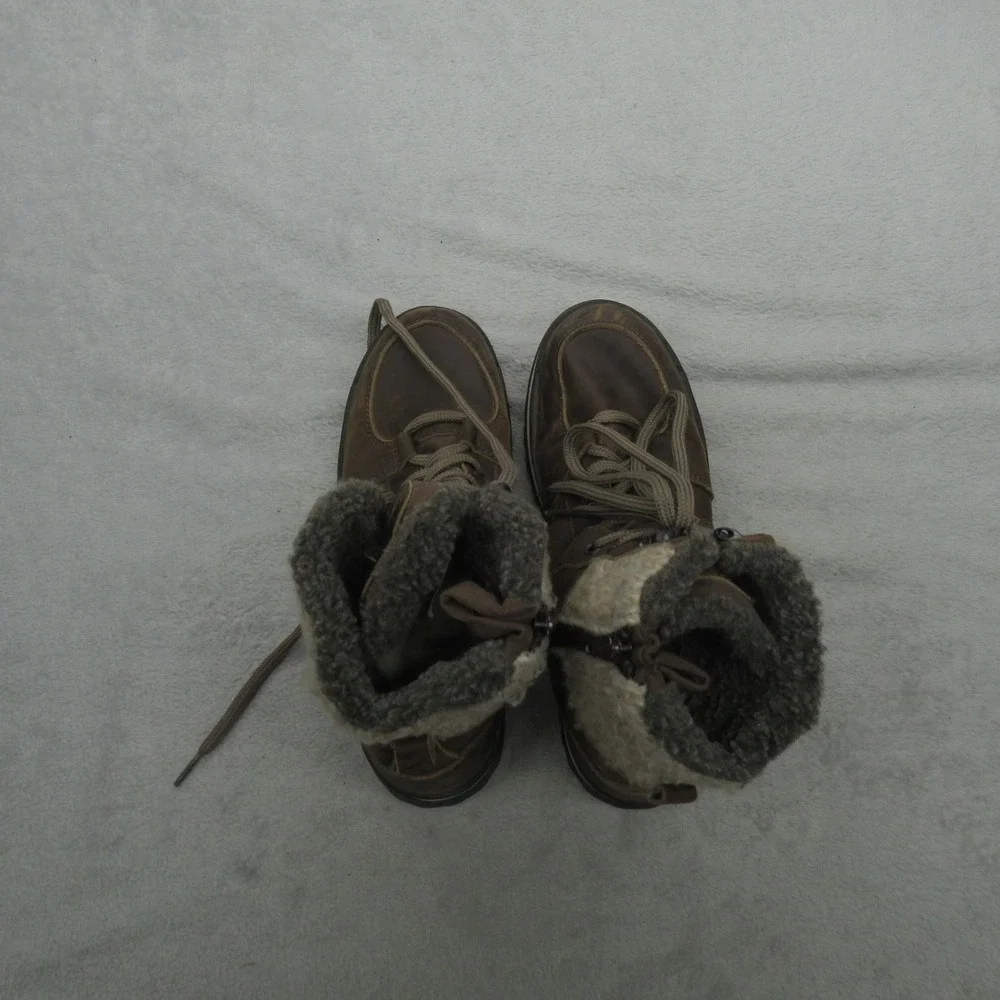 Attiba Mens 8 Winter Boot Brown Ice System Tipper Warm Wool Lining Lace Zip EU41